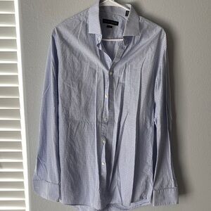 Vince Camuto Blue Checkered Button-Down Shirt